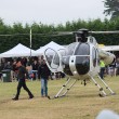 Sir David Fagan arrives by helicopter